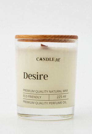 Свеча ароматическая Candle Me Desire / Желание, с деревянным фитилем, 225 мл. Цвет: белый