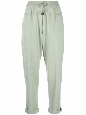 Кашемировые брюки с кулиской Brunello Cucinelli. Цвет: зеленый
