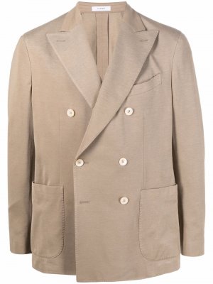 Double-breasted cotton blazer Boglioli. Цвет: коричневый