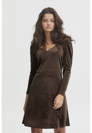 Летнее платье , коричневый ICHI