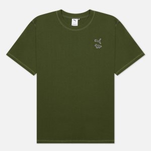 Мужская футболка x Maison Kitsune Print Puma. Цвет: зелёный
