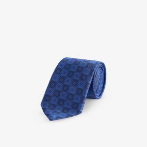 Шелковый галстук Tucson с монограммой , темно-синий Ferragamo