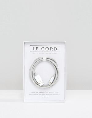USB-кабель для iPhone серебристого цвета Le Cord. Цвет: серебряный