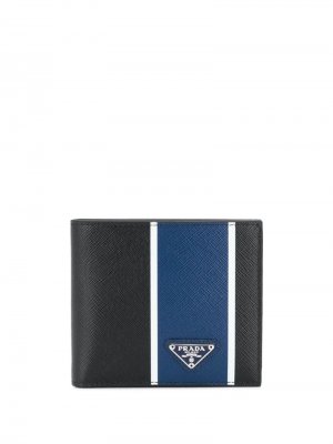 Бумажник с контрастными вставками Prada. Цвет: черный