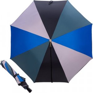 Зонт , полуавтомат, 2 сложения, купол 90 см, 8 спиц, для женщин, голубой Guy de Jean. Цвет: голубой