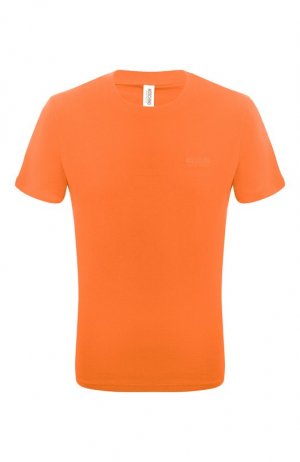 Хлопковая футболка Moschino. Цвет: оранжевый