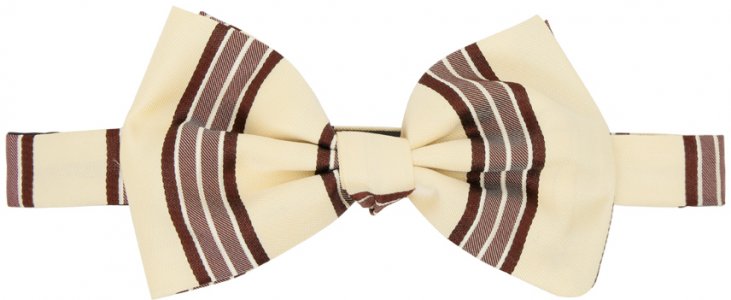 Бежево-коричневый галстук-бабочка в полоску Dries Van Noten