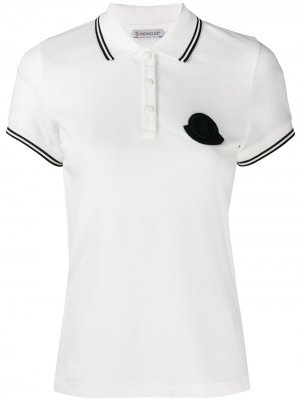 Рубашка-поло с логотипом Moncler. Цвет: белый
