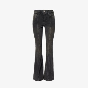 Расклешенные джинсы Le High Flare из эластичного денима с высокой посадкой , цвет obsidian Frame