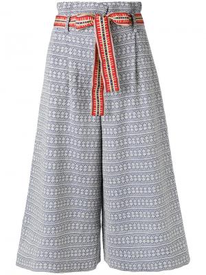 Расклешенные укороченные брюки Miahatami. Цвет: многоцветный