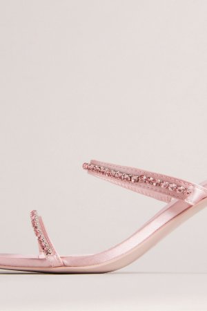 Розовые атласные босоножки-мюли Rinita на каблуке длина 70 мм , розовый Ted Baker