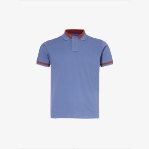 Классическая рубашка-поло из органического хлопка с полосатым воротником и пике , синий Vivienne Westwood
