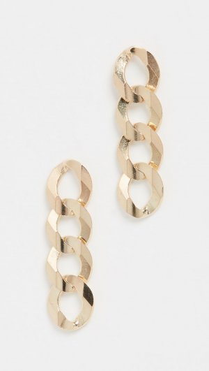Linear Casino Chain Earrings 14k LANA JEWELRY
