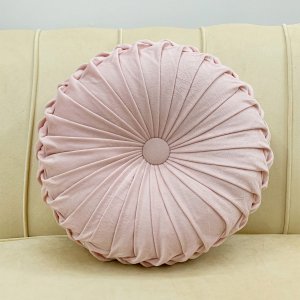 Декоративная подушка со складкой круглый SHEIN. Цвет: розовые