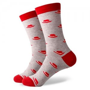 Носки , размер 39-45, красный, серый 2beMan. Цвет: серый/красный