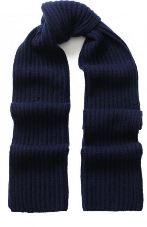 Кашемировый шарф фактурной вязки FTC. Цвет: темно-синий