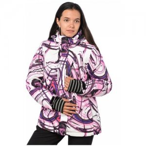 Горнолыжная куртка , силуэт прилегающий, карманы, снегозащитная юбка, утепленная, размер 42, розовый Fun Rocket. Цвет: розовый