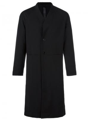 Однобортное пальто Box Odeur. Цвет: чёрный