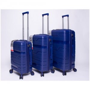 Комплект чемоданов Impresa синий 3 штуки Ambassador. Цвет: синий