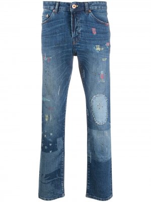 Прямые джинсы с завышенной талией Pt01. Цвет: синий
