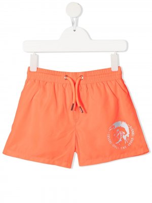 Плавки-шорты с логотипом Mowhawk Diesel Kids. Цвет: оранжевый
