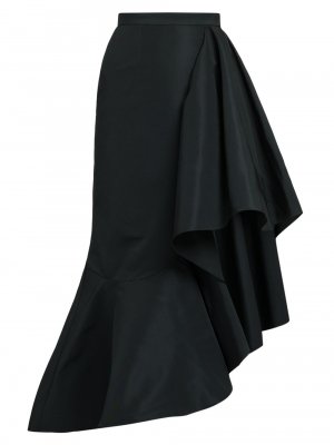 Асимметричная макси-юбка с рюшами , черный Alexander McQueen