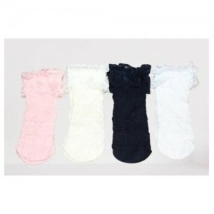 Носки на девочку ажурные. 4 пары Alina. Цвет: белый/синий/розовый/бежевый