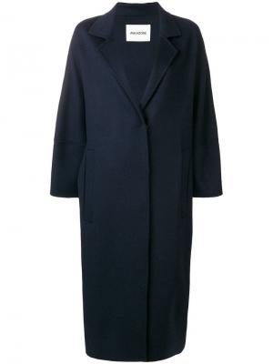 Пальто с лямкой мехом Ava Adore. Цвет: синий