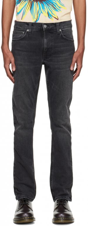 Черные зауженные джинсы Lean Dean Nudie Jeans