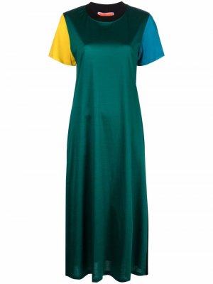 Платье в стиле колор-блок La DoubleJ. Цвет: зеленый