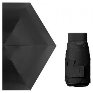 Мини-зонт , механика, 5 сложений, купол 88 см., 6 спиц, чехол в комплекте, черный RainLab. Цвет: черный