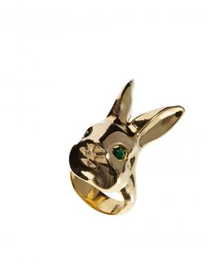 Золотистое кольцо в форме кролика Me & Zena. Цвет: золотой
