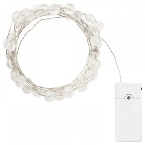 Цепь светодиодного освещения ИКЕА СНОЙРА на 40 лампочек для внутреннего батарейках серебристого цвета IKEA
