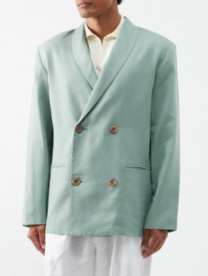 Двубортный льняной пиджак , зеленый Albus Lumen