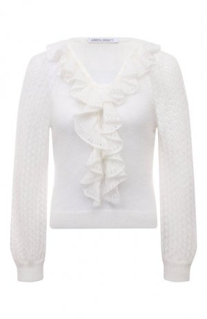 Пуловер Alberta Ferretti. Цвет: белый