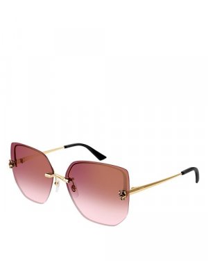 Panthere Квадратные солнцезащитные очки Light с поцвет Gold 24 карата, 63 мм , цвет Cartier