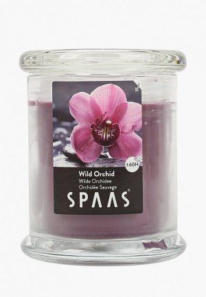 Свеча ароматическая Spaas в стакане, АРОМА ПРЕМИУМ, Дикая орхидея, 9х11 см, 60 часов. Цвет: фиолетовый