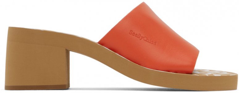Оранжевые босоножки на каблуке Essie See By Chloe Chloé