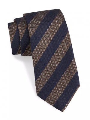 Полосатый хлопково-шелковый галстук , цвет stripe Isaia