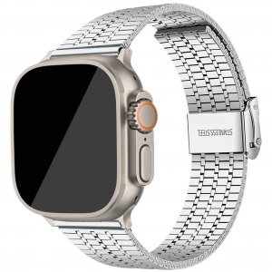 Для Apple Watch Band Ultra 49 мм 8 7 45 41 ремешок серии 6 5 4 SE 44 40 браслет из нержавеющей стали IWatch 3 42 38 VA VOOM