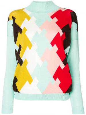 Intarsia turtleneck sweater Delpozo. Цвет: синий
