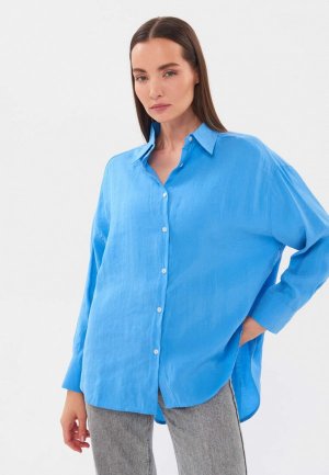 Блуза Lelio Оверсайз. Цвет: голубой