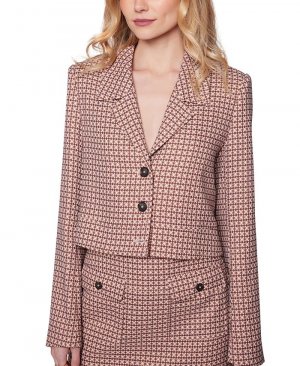 Женский укороченный вязаный пиджак Sara с принтом , коричневый Lost + Wander