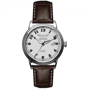 Наручные часы V.3.09.0.024.4, серебряный, коричневый Aviator. Цвет: коричневый
