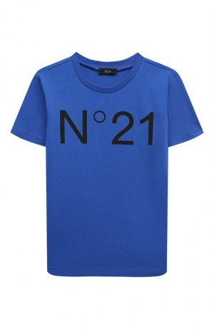 Хлопковая футболка N21. Цвет: синий