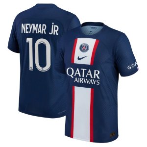 Мужская синяя домашняя футболка аутентичного игрока Пари Сен-Жермен 2022/23 Неймара-младшего Nike