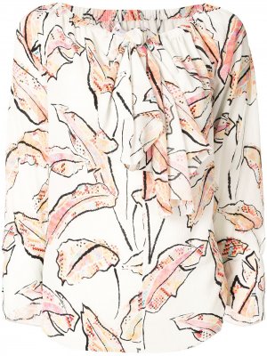Блузка Gila с принтом Roland Mouret. Цвет: белый
