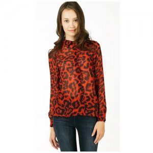 Красная блузка с леопардовым принтом 27005360 Красный M Noisy may