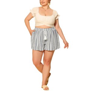 Короткие шорты больших размеров для женщин, повседневные с карманами и пляжными брюками в стиле бохо Agnes Orinda