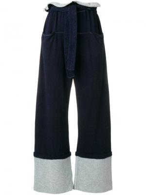 Широкие брюки с контрастными отворотами Philosophy Di Lorenzo Serafini. Цвет: синий